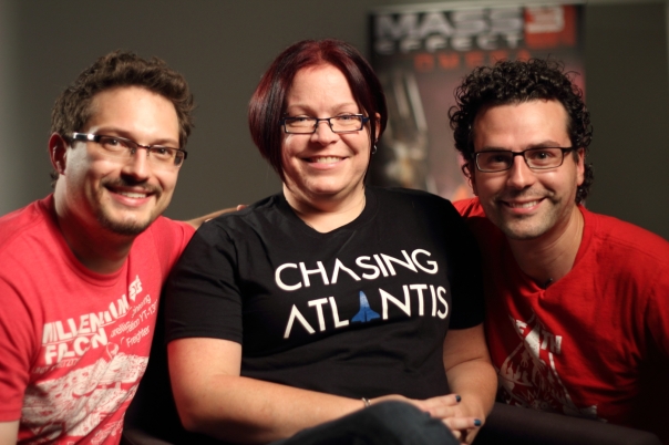 Ann Lemay with Chasing Atlantis Team at BioWare Studios in Montreal, Canada